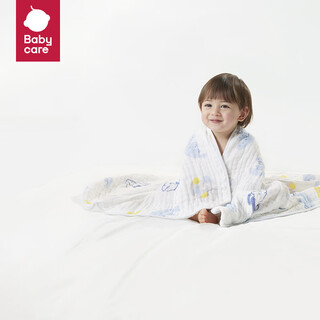 Babycare baby gauze bath towel for newborns and children, special large size antibacterial blanket towel wrap gauze towel 6 layers super soft havoy gray blue-3 seconds instant suction 95x95cm