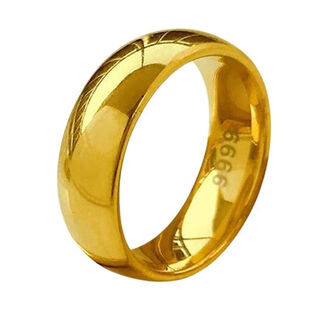 Kuaishou vietnamese gold ring men and women glossy couple wedding ring simple ring for a long time