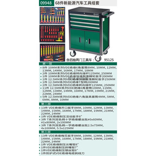 Sata 09948 new energy auto repair insulated vde set with drawer tool cart electronic electrician auto repair comprehensive set 68 pieces new energy set 4 draw 2 door tool cart 09