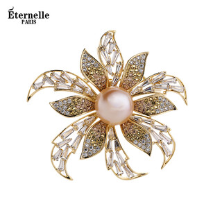 Eternelle french eternal bohemian style freshwater pearl brooch women's high-end exquisite 2025 new corsage bright gold