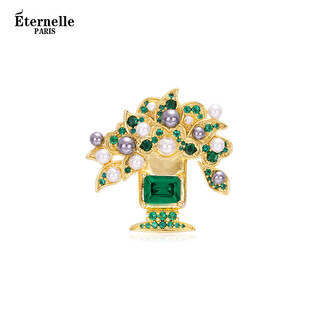 Eternelle french eternal garden potted brooch women's accessories autumn and winter jewelry high-end exquisite personalized corsage bright gold