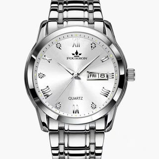 Ten pieces left at a discount in shanghai, fully automatic mechanical watches, men's watches, luminous waterproof, fashionable dual calendars, silver men's, imported movements, ten-year gift package