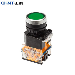 正泰（CHNT）LAY39B-LA38-11BN-G 按钮开关 自复位开关按钮 自复位平钮 绿色