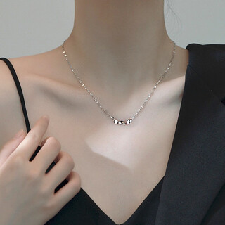Ginqianhui 999 sterling silver necklace for women 2025 new transfer bean pendant, high-end light luxury birthday gift for girlfriend and wife 999 pure silver transfer bean necklace + seven warehouse delivery / next day delivery rose gift box for wife / with jewelry certificate / valentine's day girl gift