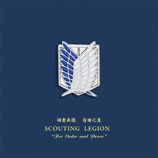 Attack on titan brooch wings of liberty peripheral cartoon badge allen survey corps pin school bag decoration trend wings of liberty silver blue