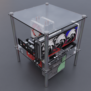 Crbukesi acrylic open chassis computer test platform simple design supports atx and water cooling installation medium-sized chassis (supports matx itx motherboard)