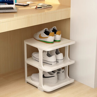 Lin's boy's college student dormitory shoe rack shoe box storage box transparent simple shoe cabinet under the table storage artifact small shoe rack at the door warm white 3 layers upgraded and widened