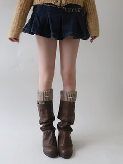 Qipao new style leg covers for women jk hot girl shoe covers with metal labels gray pile socks knitted socks covers y2k autumn and winter a40 coffee color 1 piece one size fits all