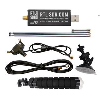 Rtl-sdr blog v3 r820t2 upgrade r860t tcxo software radio receiver hf v3 black shell receiver + dual antenna + dual bracket original full set standard