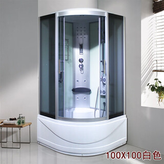 Wulang machinery (can be installed on the door) shower room bathing room with bathtub bathroom sauna room integrated bathtub 100*100*215cm white with steam