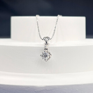 Chenru 18k gold diamond necklace women's fashionable clavicle chain valentine's day commemorative holiday gift for girlfriend 18k gold diamond pendant