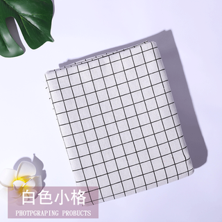 Jiazhilu tablecloth cotton and linen small fresh rectangular tablecloth tea table cloth ins style desk cloth student dormitory white small grid 200*150cm