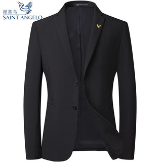 Saint angelo high-end singles suit for young and middle-aged men, woolen non-iron professional casual jacket 8953 black (unslit without slits) 35 175/50 (suitable for 1-150 jin jin equals 0.5 kg)