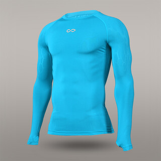 Cg saike tights men's high-elastic breathable football training long-sleeved quick-drying running fitness base sports t-shirt top sky blue l
