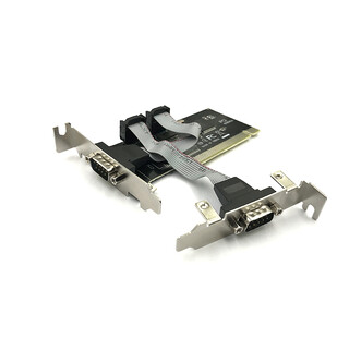 New qunlian pci serial card desktop computer industrial computer pci slot to db9 pin nine hole com232 expansion card suitable for large and small chassis brand machine small chassis suitable for 8 cm baffle