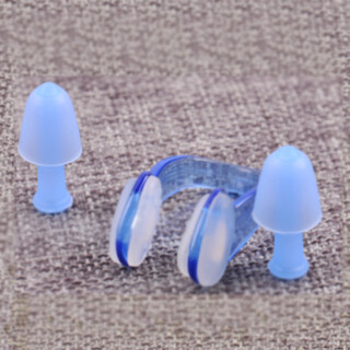Oasis swimming nose clip earplug set for adults and children, professional waterproof, anti-slip silicone earplugs, anti-choking nose clip equipment, blue