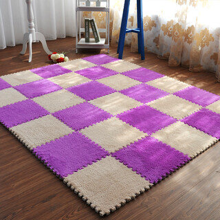 Zhonghong foam puzzle carpet covers the whole tatami bedroom, children's game mat, suede splicing carpet, eva can be cut and customized, princess large area single piece, purple 31*31cm, small piece, single color
