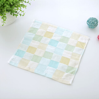 Wenlian square towel, children's towel, male and female baby sweat towel, saliva towel, baby cleansing towel, baby soft absorbent towel, hand towel, small blue and yellow