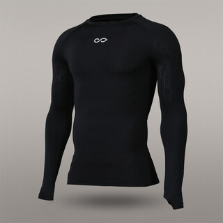 Cg saike tights men's high-elastic breathable football training long-sleeved quick-drying running fitness base sports t-shirt top black l