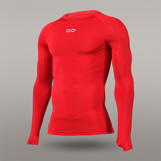 Cg saike tights men's high-elastic breathable football training long-sleeved quick-drying running fitness base sports t-shirt top red m
