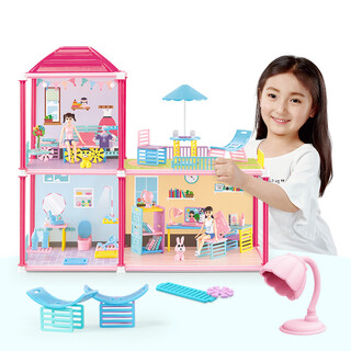 Little creative home businessman beibei xiong enlightens good friends dream space series children and girls building blocks diy hand-assembled stem toys heart lake city play house gift bs7707