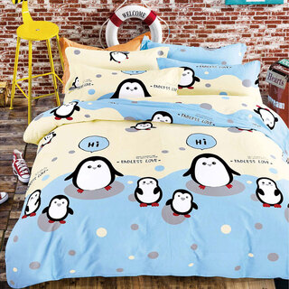 Double beibei children's cartoon cotton quilt cover single piece cotton quilt cover 1.0x1.2 kindergarten 1.1x1.5m1.3x1.4 penguin baby quilt cover 100cm*120cm
