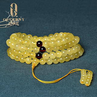 Ouchini beeswax bracelet men's unbaked gold twist honey diy amber 108 buddha beads ball bead bracelet for women