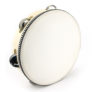 Le linyuan orff percussion instrument cartoon tambourine drummer children's instrument imitation sheepskin tambourine kindergarten music drum 8 inches in diameter 20cm (log color)