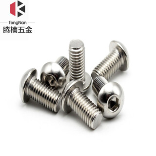 Tengnan 304 stainless steel flat round head screws pan head hexagon socket screws m6m8m10m12 half round cup screws iso7380 hexagon socket mushroom head bolts (1 piece) m6*8
