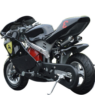 Airugeluge mini motorcycle four-stroke hand start thunderhawk three-generation pure gasoline version small sports car fuel version 4-stroke hand start pure gasoline black