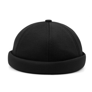 Select letter: men's korean style autumn and winter trendy men and women outdoor leisure sailor hat watermelon hat baotou hat dome beret head melon skin hat landowner hat simple harajuku yuppie hat black adjustable size (56-59) cm