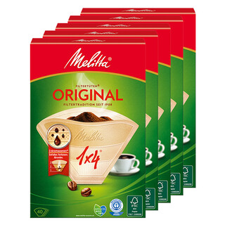 Melitta german melitta melaleuca coffee filter paper bag original imported wood hand-drew drip coffee pot filter paper 1x4 mellow flavor 40 pieces x5 boxes (8 to 12 cups)