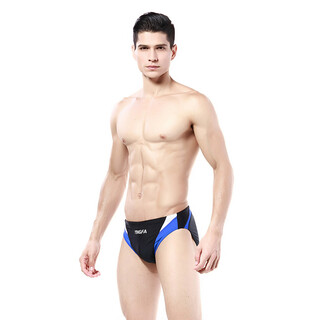 英发（YINGFA）泳裤男三角专业成人大码健身训练游泳裤 9462 蓝白 XL(腰围72-79cm)