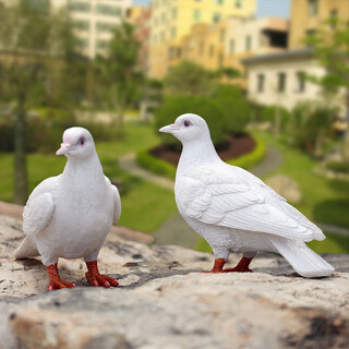 Huixiang creative outdoor garden courtyard balcony decorative ornaments handicrafts simulation animal sculpture dove ornaments a pair of white doves