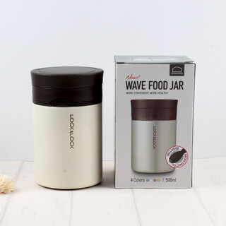 Lock&lock thermos cup, insulated rice bucket, porridge bucket, stainless steel crisper, stew bucket, stew pot, children's cup, lunch box, white 500ml