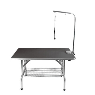 Chunzhou pet dog folding grooming table grooming table cat and dog bathing hair dryer trimming shearing table square table n-302 black