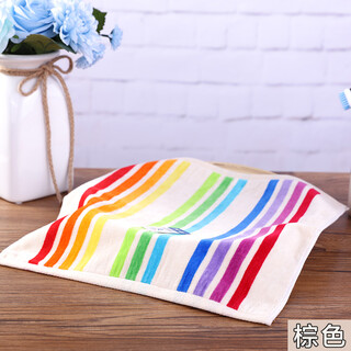 Gold size pure cotton men's business color striped face wash towel, cut velvet style, couple's household adult and children's face wash towel, sweat-proof towel, soft, water-absorbent, thick and durable 36*36cm brown