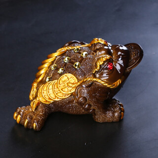Xiangye golden toad color changing tea pet ornament pixiu tea kung fu tea set tea ceremony accessories tea table tea tray tea art lucky creativity medium color changing golden toad