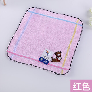 Gold size pure cotton children's face wash towel wu nian soft water absorbent cartoon small square towel ladies handkerchief hand towel small square towel thick and durable travel square towel 24*24cm red