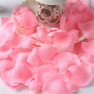Kuayuan wedding supplies wedding room decoration and layout simulated fake petals wedding layout hand-tossed simulated rose spreading petals light pink petals (120 pieces)