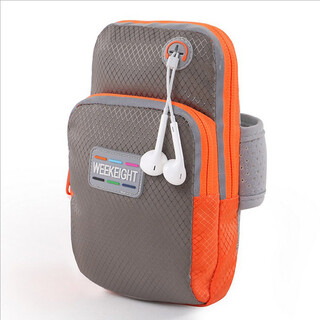Bonacloud running mobile phone arm bag for men and women, outdoor sports and fitness universal wrist arm bag, arm bag, gray medium size