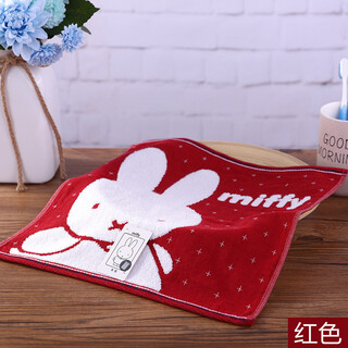 Gold number pure cotton cartoon miffy rabbit wu nian double-layer gauze women's children's couple face wash towel wipe sweat towel handkerchief towel face wash towel travel square towel soft and absorbent 36*34cm red