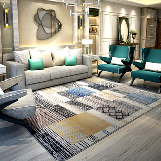 Zhonghong simple modern living room carpet suede tatami plaid coffee table mat bedroom bedside blanket nordic full bed bedside blanket comfortable non-slip sleepable european and american european style full bed machine washable cat-like roman grid 200*240cm