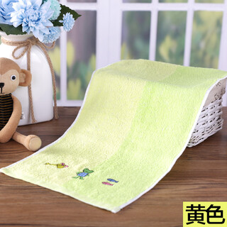 Gold number pure cotton children's and ladies' face and bath towels, cartoon animal kindergarten towels, children's towels and ladies' face towels, children's sweat towels, soft and water-absorbent, yellow