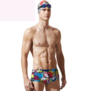 英发（YINGFA） 成人三角男士游泳裤数码印花加大码训练泳装9608