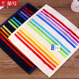 Gold size pure cotton men's business colorful striped face wash towel, cut velvet style, couple's household adult and children's face wash towel, sweat-proof towel, soft, water-absorbent, thick and durable, 36*36cm, blue and brown, 2 packs
