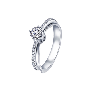 I do true love forever series 18k gold diamond women's proposal engagement ring 1 carat valentine's day gift for girlfriend customized 18k gold/h/si