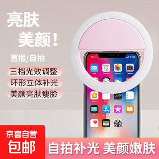 Fill light mobile phone clip, portable lighting, photo taking, beauty lamp, led mini fill light, night light, selfie video anchor live broadcast, internet celebrity beauty, small mini portable artifact, pink, three-speed adjustment, one pack