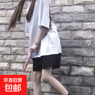 Summer regular versatile shorts for men and women, breathable sports casual shorts, loose, trendy, versatile shorts for couples, solid color shorts, black l