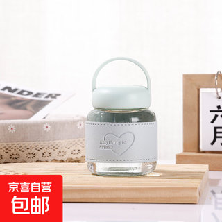 Mini cute fat cup office simple water cup for boys and girls summer high-looking portable cup light blue 280ml 1 piece